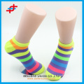 Fashion bright color ankle socks, stripe pattern for wholesale